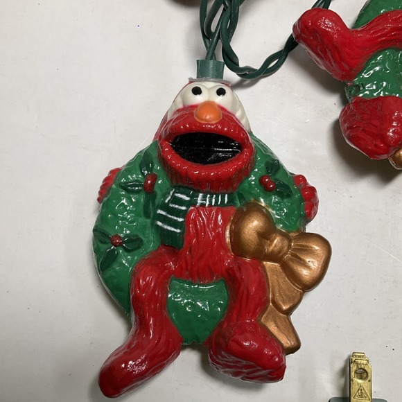 Elmo Sesame Street Christmas Light Set 10 Indoor/Outdoor 1998 Works Great - Picture 6 of 10